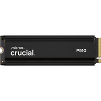 Black Crucial CT2000P510SSD5 internal SSD, 2TB, M.2 PCIe 5.0 NVMe, with white branding and gold connector.