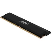 Black Crucial Pro 16 GB DDR5 288-pin DIMM ECC memory module with gold connectors and sleek design.
