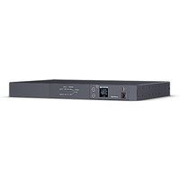 Black CyberPower PDU24005 with 10 AC outlets, 1U rack mount, digital display, and control buttons on the front panel.