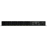 Black CyberPower PDU41005 power distribution unit with 8 AC outlets, 1U rack mount design, and digital display.