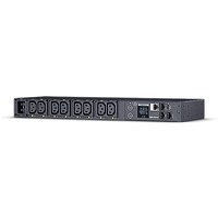 CyberPower PDU81005 power distribution unit, 8 AC outlets, 1U rackmount, black with digital display and control buttons.
