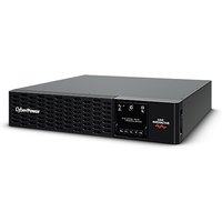 Black CyberPower PR2200ERT2U UPS with LCD display and vented front panel.