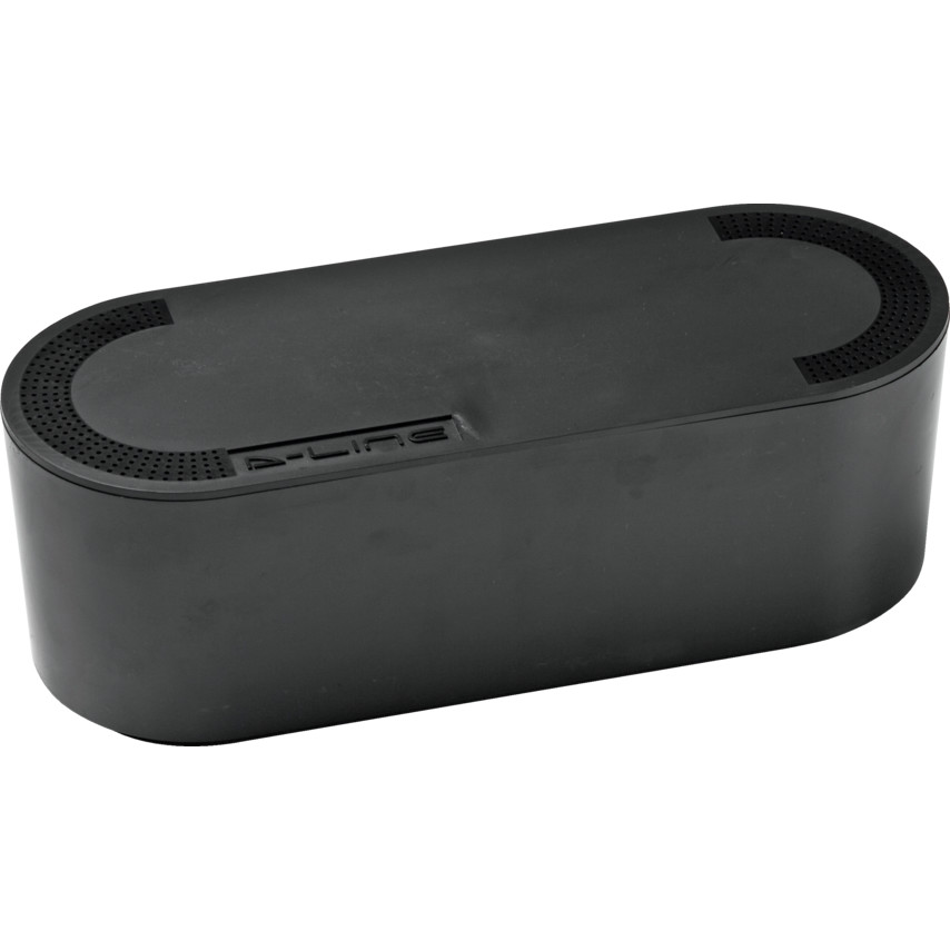 Black flexible cable tidy tube, 1.1m long and 32mm in diameter, featuring a split design for easy cable management, made from durable material with ventilation holes.