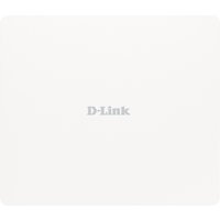 White square D-Link AX3000 Wi-Fi 6 outdoor access point with subtle logo and smooth finish.