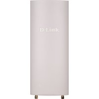 White D-Link Wireless AC1300 Wave 2 Outdoor Access Point with cylindrical design and subtle logo on front.