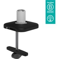 Black and silver Dataflex 65.813 monitor mount accessory with a square base and cylindrical connector.