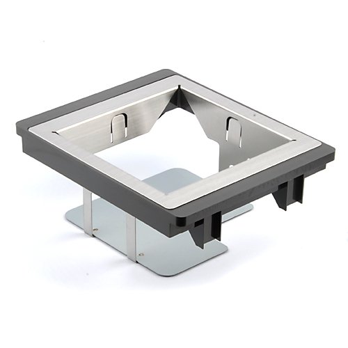 Gray and silver Datalogic 11-0178 mounting kit featuring a square base with a cutout in the center, made of metal and plastic, designed for secure installation.
