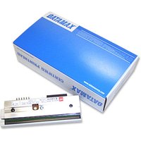 Datamax O'Neil thermal transfer print head with metallic finish, connector pins, and blue branded packaging box.