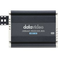 Black DataVideo HBT-12 AV receiver with silver accents, compact rectangular design, and visible logo on top.