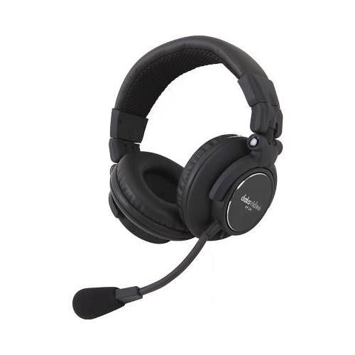 Wired black headband headset with cushioned ear cups, adjustable microphone, and sleek design, ideal for audio clarity and comfort during use.