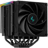 Black DeepCool AK620 DIGITAL air cooler with dual 12 cm fans, RGB lighting, and heat pipes.