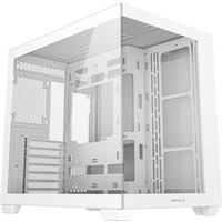 White DeepCool CG530 WH Midi Tower with tempered glass side panel and ventilated front for optimal airflow.