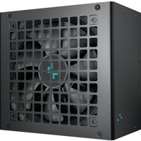 Black DeepCool PL650D 650W power supply with 120mm hydro-bearing fan and grid-patterned vent.