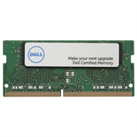 Green circuit board with a white Dell logo label, featuring multiple silver connectors and small electronic components for computer memory upgrade.