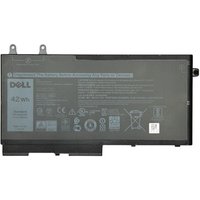Black Dell 27W58 laptop battery with white text, Dell logo, and 42Wh capacity label.