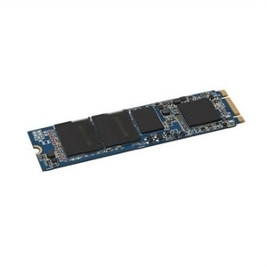 DELL 400-ASDQ 240 GB M.2 SSD featuring a slim, rectangular blue circuit board with black memory chips and gold connectors on one end.