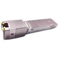 Silver Dell SFP+ network transceiver module with fiber optic ports and rectangular design.