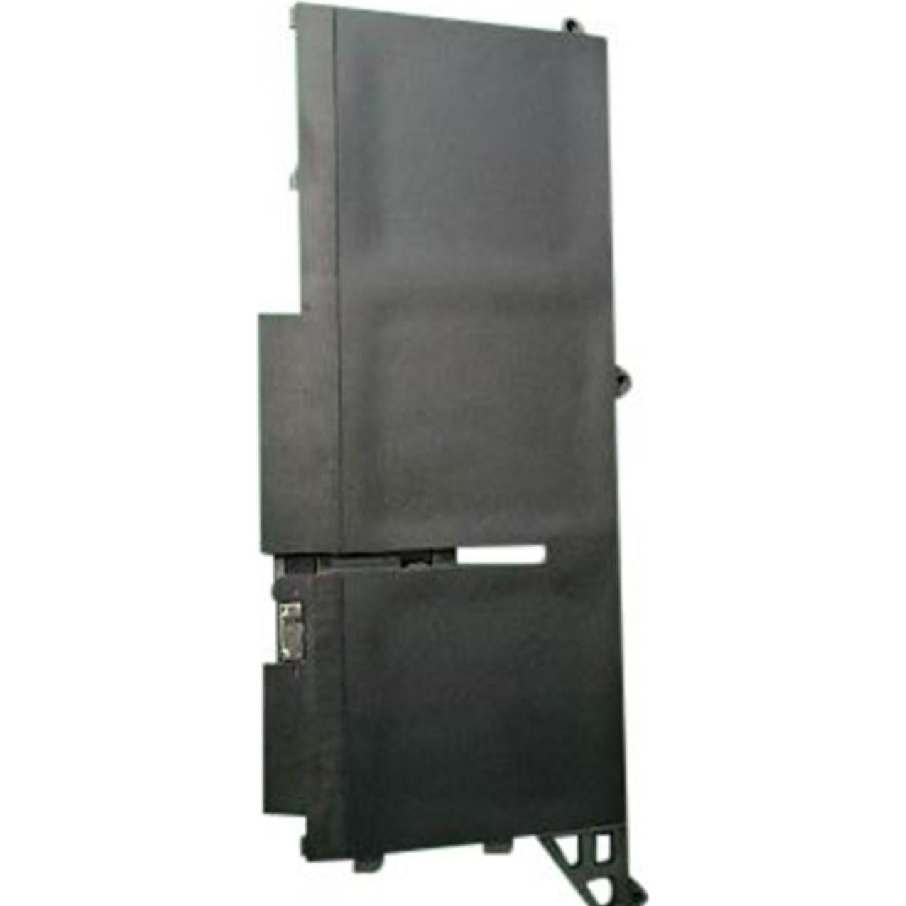 Black, rectangular lithium-ion battery with a 3-cell design, featuring a smooth finish and a connector on one side for compatibility with Dell devices.