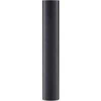Black cylindrical Dell power adapter, 90W, sleek design with smooth surface.