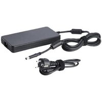 Black Dell 240W power adapter with rectangular body, attached cable, and separate power cord with plug.