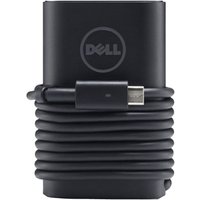 Black Dell 90W power adapter with coiled cable and USB-C connector, featuring Dell logo on the front.