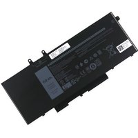 Black Dell 451-BCNS laptop battery with white labels and connector tabs on top edge.