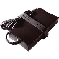 Black Dell 45W power adapter with attached cable and Velcro strap for organization.