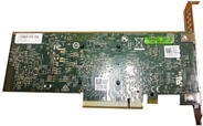 Internal network card with a green circuit board, multiple electronic components, and a metal bracket, designed for fiber connections at 10,000 Mbit/s.