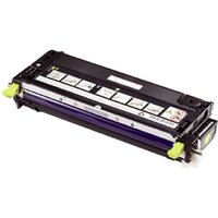 Yellow Dell toner cartridge 593-10295 with black casing, green handles, and label for Dell 313 printer.