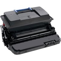 Black Dell toner cartridge with blue handle, rectangular shape, compatible with Dell 5330, yields 20K pages.