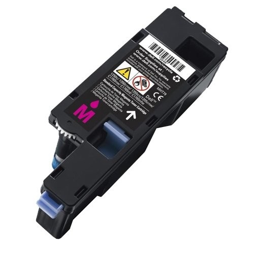 Magenta toner cartridge with a high-capacity design, featuring a black plastic body, blue and purple accents, and a label indicating 1.4K pages ISO yield.
