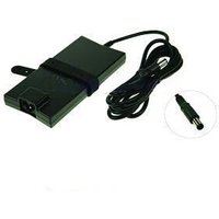 Black Dell 5U092 power adapter with 65W output, rectangular shape, attached cable, and round connector plug.