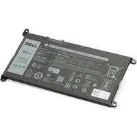 Black Dell 7T0D3 laptop battery with white text, rectangular shape, and connector tabs on corners.