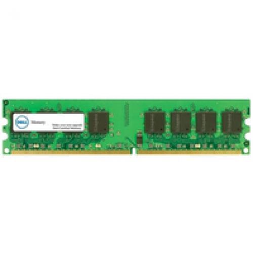 Green circuit board with eight black memory chips, labeled with Dell branding, featuring gold connectors on one edge, designed for DDR3L 1600 MHz ECC memory.