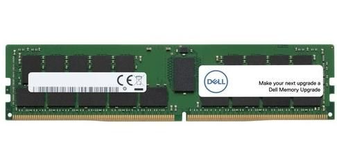 Dell memory module with a green PCB, featuring black memory chips, a white label with CE markings, and a white Dell logo, designed for 16GB capacity and 2133MHz speed.