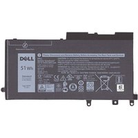 Black Dell DJWGP laptop battery with 51Wh capacity, safety icons, and text labels on the surface.