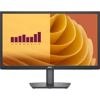 Black Dell E Series E2225H monitor, 21.4" Full HD LCD, thin bezels, sturdy stand, displaying graph and abstract design.