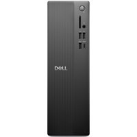 Black Dell ECS1250 desktop tower with vertical grooves, front USB ports, and power button.