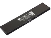 Black Dell Ery 6 Cell 54Wh laptop battery with a rectangular shape, featuring a label with specifications and connectors on one end.