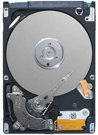 Dell HV1TD internal hard drive featuring a silver metal platter, black casing, and a yellow connector, designed for 300 GB storage at 15000 RPM, 2.5" SAS interface.