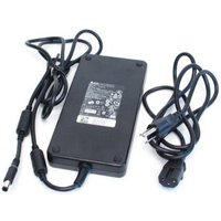 Black Dell J211H power adapter with two attached cables and plug, rectangular shape, 240 W capacity.