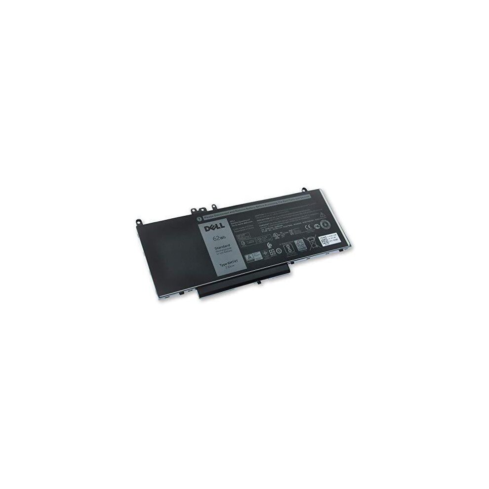 Black Dell K3JK9 laptop battery with a gray label, featuring technical specifications and safety information, designed for compatibility with specific Dell laptop models.