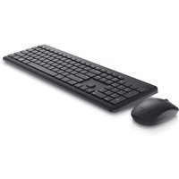 Black Dell KM3322W wireless keyboard and mouse set, UK QWERTY layout, sleek design with low-profile keys.