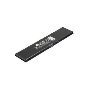 Black DELL laptop battery with a 7.4v 4500mAh capacity, featuring a slim design and labeled specifications on one side.