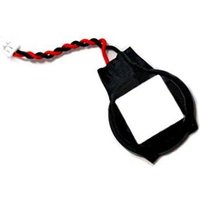 Black Dell lithium-ion 3V battery with red and black twisted wire connector.