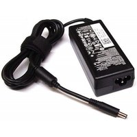 Black Dell MGJN9 power adapter with attached cable and label with specifications.