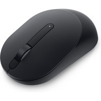 Black Dell Ms300 ambidextrous wireless mouse with sleek design and central scroll wheel.