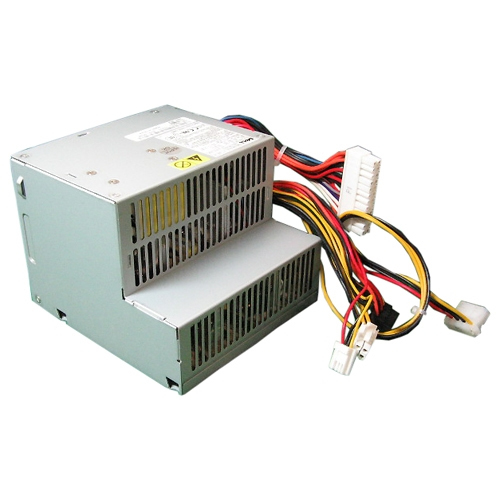 DELL NC912 Power Supply Unit in grey, featuring a metal casing, multiple colored cables, and ventilation slots for cooling, designed for efficient power delivery at 220 W.