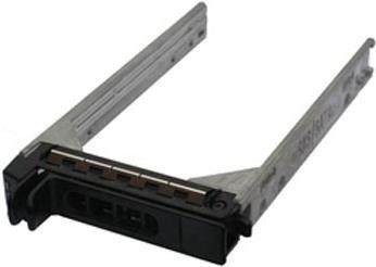 DELL NRX7Y Drive Bay Panel features a metallic silver frame with a black plastic front, designed for 2.5" drives, showcasing a sleek, functional design for easy installation.