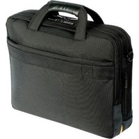 Black Dell Targus Meridian II nylon carrying case with dual handles, front zip pocket, and padded compartments.